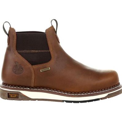 Georgia Boot AMP LT Wedge Waterproof Chelsea Work Boot - Baker's Boots and Clothing