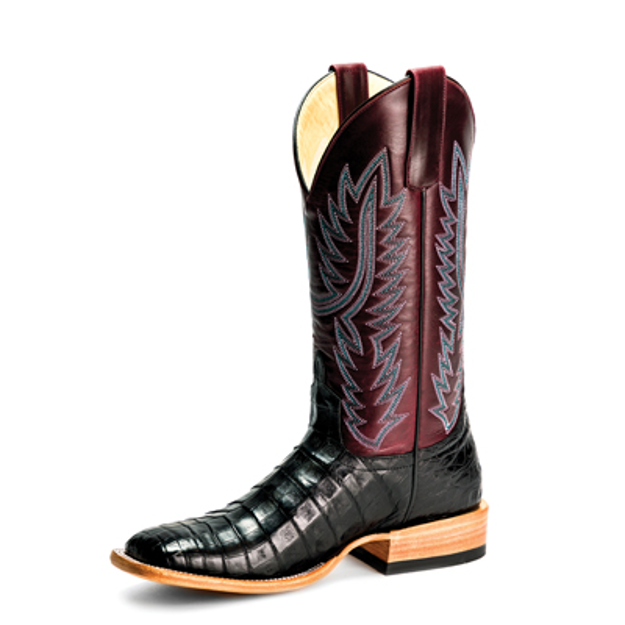 Macie Bean Top Hand Black Caiman Belly - M2002 - Baker's Boots and Clothing