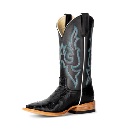 Macie Bean Top Hand Black Full Quill Ostrich - M2035 - Baker's Boots and Clothing