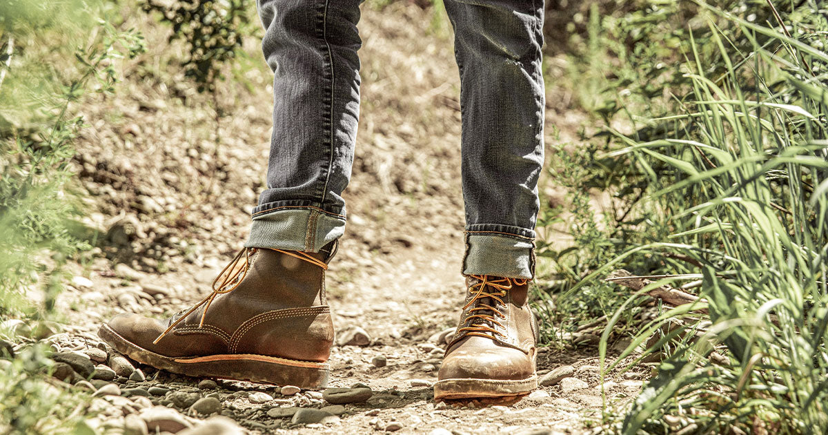 Man wearing boots on hike