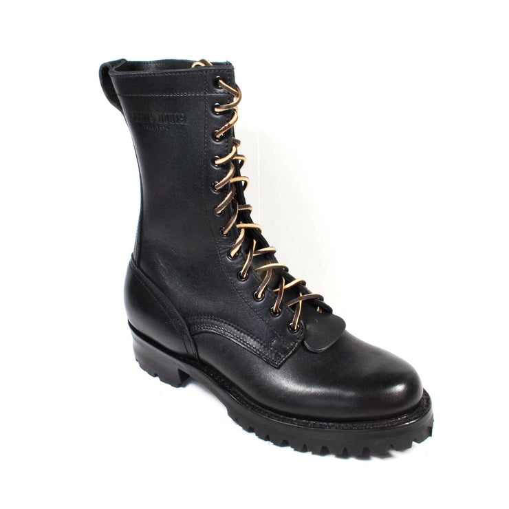 DREW'S 10-INCH LOGGER - BLACK SMOOTH 10 D - Baker's Boots and Clothing