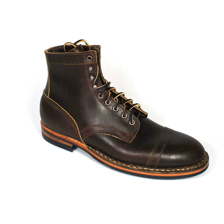 Cinnamon Waxed Flesh MP-Sherman Toe Cap Size: 10.5E - Baker's Boots and Clothing