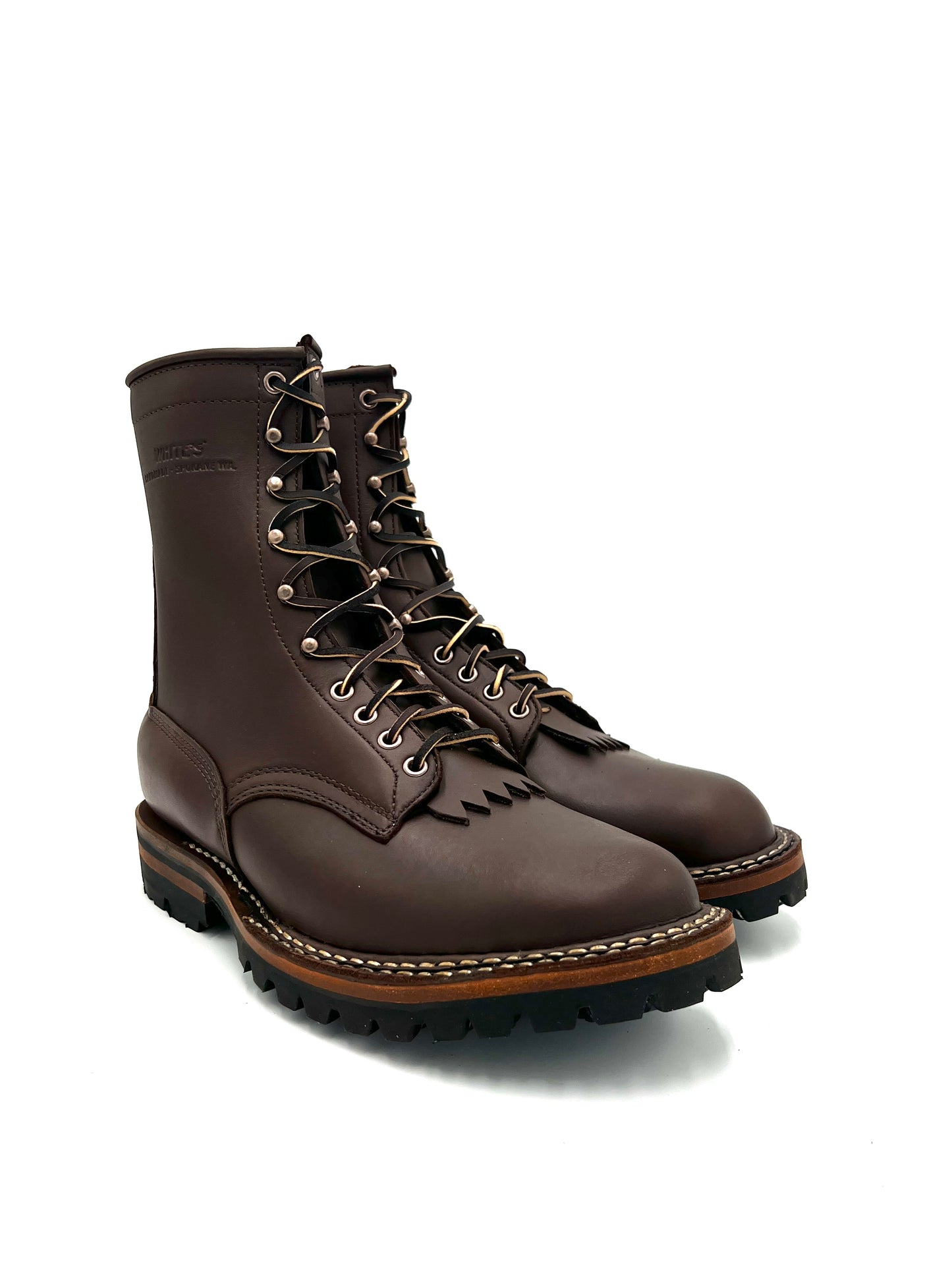 White's Custom Smoke Jumper Brown Smooth L: 10EE, R: 10.5E with Custom Uppers - Baker's Boots and Clothing