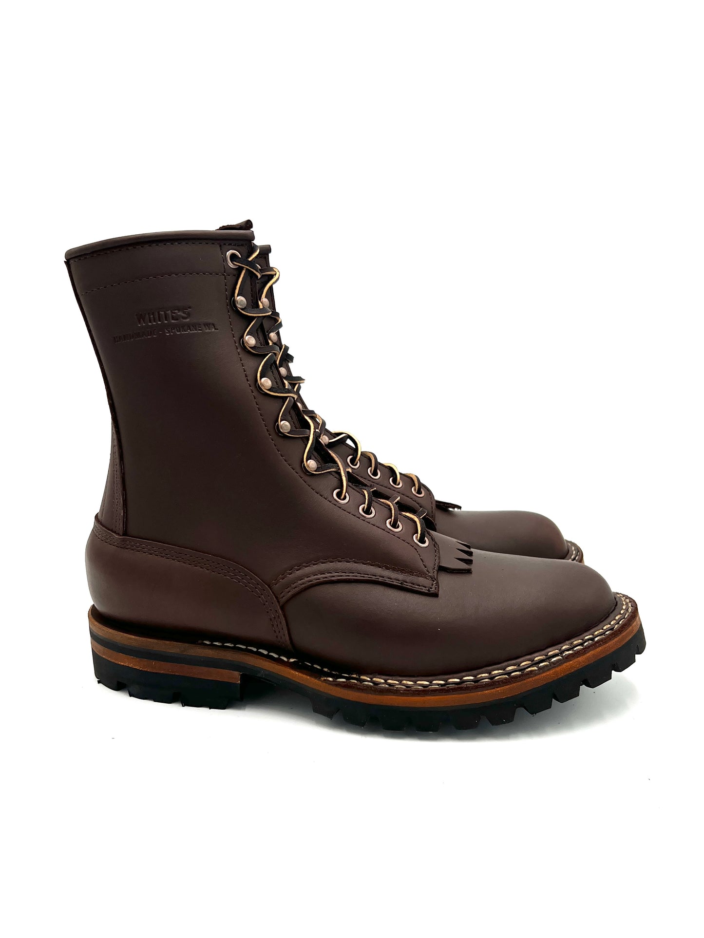 White's Custom Smoke Jumper Brown Smooth L: 10EE, R: 10.5E with Custom Uppers - Baker's Boots and Clothing
