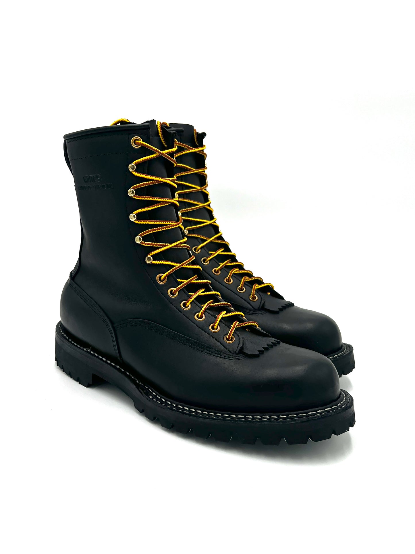 White's Custom Lace To Toe Smoke Jumper Black Smooth Size 11F - Baker's Boots and Clothing