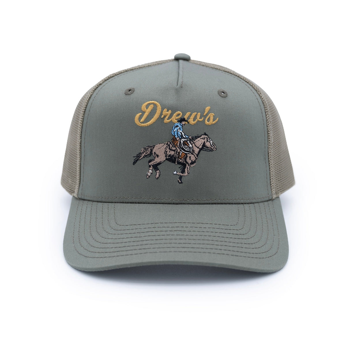 Drew_s_x_Richardson_Hi_Pro_Champ_Trucker_Cap_-_Mustang_Bronco_Horseback_Cowboy_Embroidered_Trucker_Cap