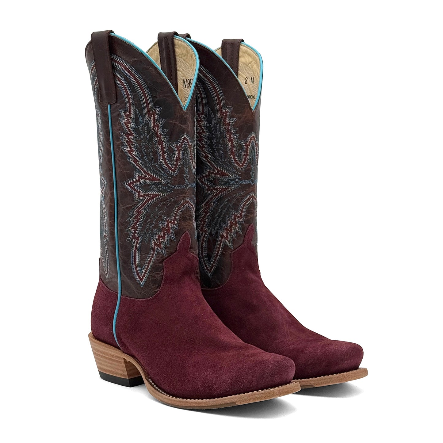Burgundy Suede - M9500 - Baker's Boots and Clothing