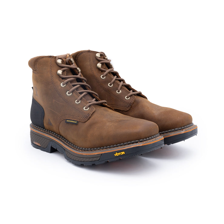 6" Peanut Cowhide Lace Up WP - Baker's Boots and Clothing