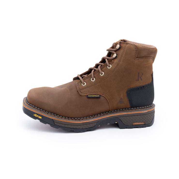 6" Peanut Cowhide Lace Up WP - Baker's Boots and Clothing