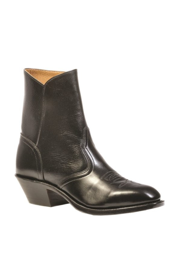 Boulet Torino Black Calf Side Zipper - #1114 - Baker's Boots and Clothing