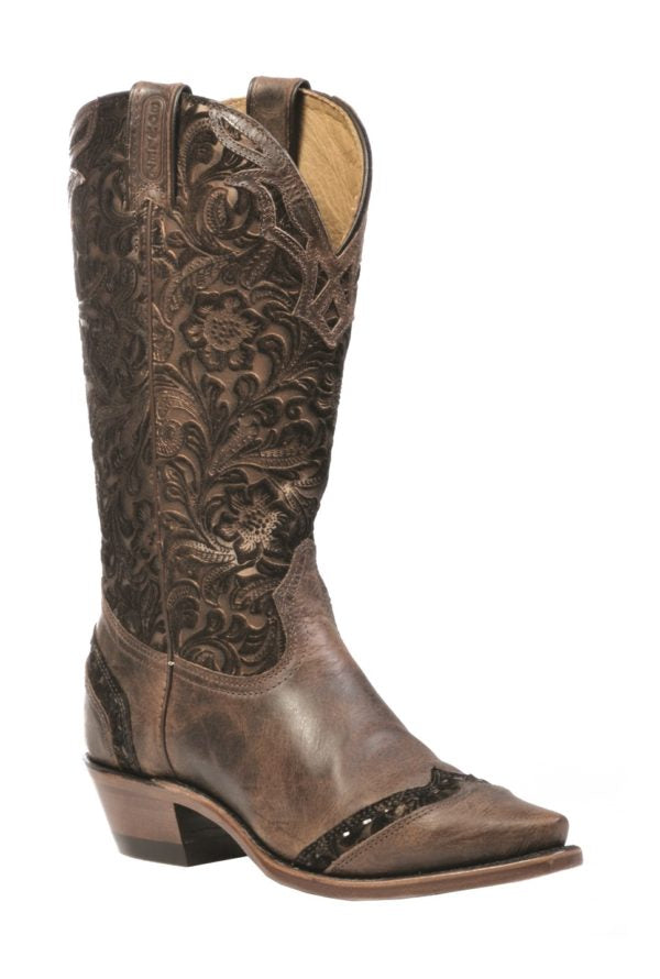 Boulet Women's Selvaggio Wood Veau Barocco Tobacco - #1655 - Baker's Boots and Clothing