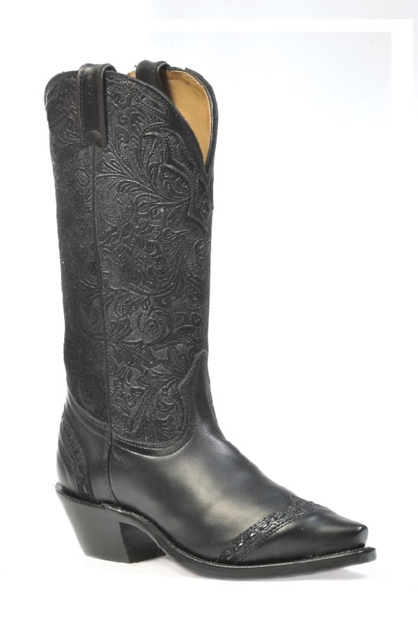 Boulet Women's Selvaggio Black Barocco Blue - #1656 - Baker's Boots and Clothing