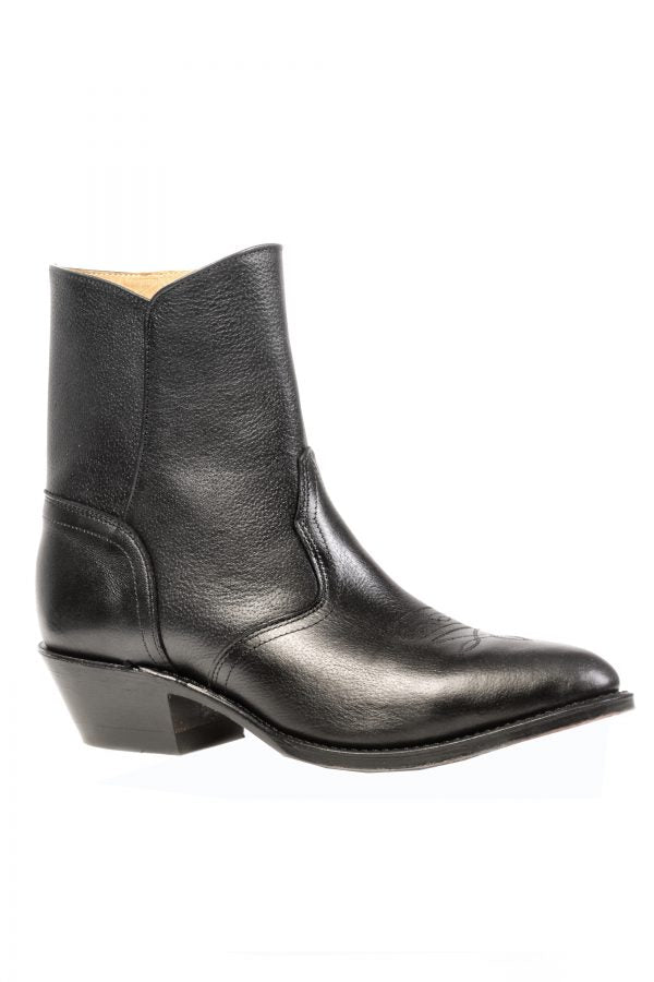 Boulet Sporty Black Deer Tan Side Zipper - #1863 - Baker's Boots and Clothing