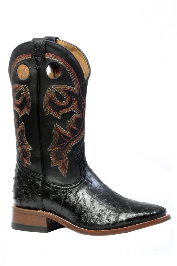 Boulet Smooth Ostrich Black - #4505 - Baker's Boots and Clothing
