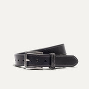 Double Stitch Veg Tan Leather Belt - Baker's Boots and Clothing