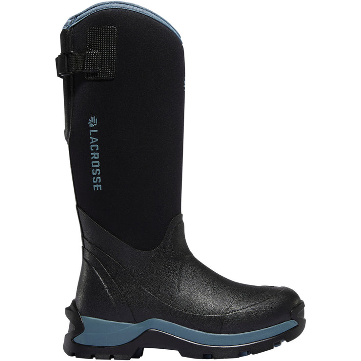 LaCrosse Women's Alpha Thermal 14" Black/Cerulean 7.0MM - Baker's Boots and Clothing