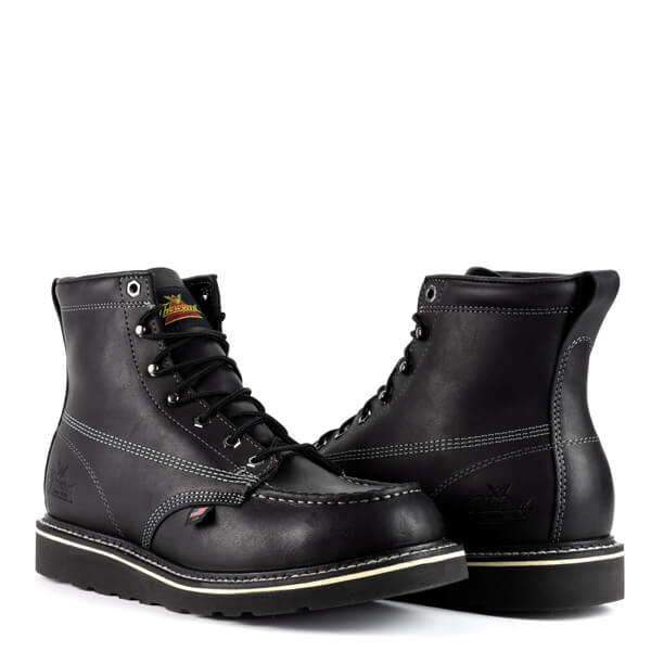 Thorogood AMERICAN HERITAGE MIDNIGHT SERIES 6″ BLACK MOC TOE - Baker's Boots and Clothing