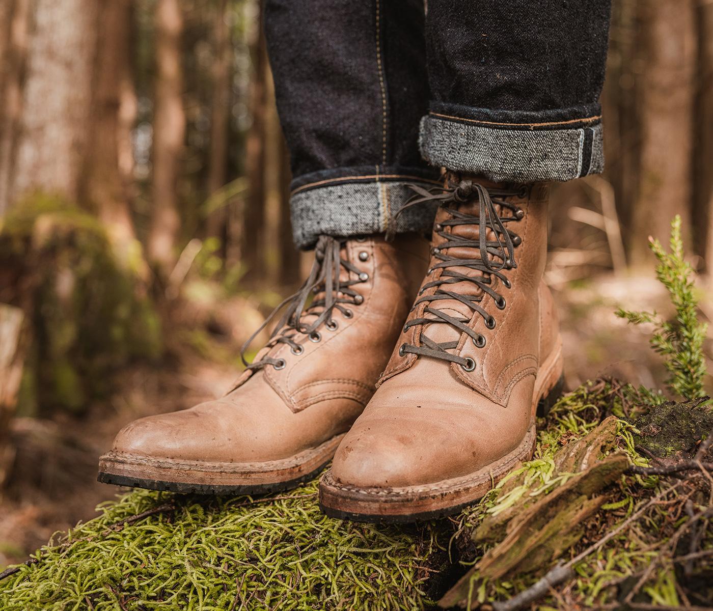 MP-Sherman Plain Toe (Dainite Sole) - Waxed Flesh - Baker's Boots and Clothing