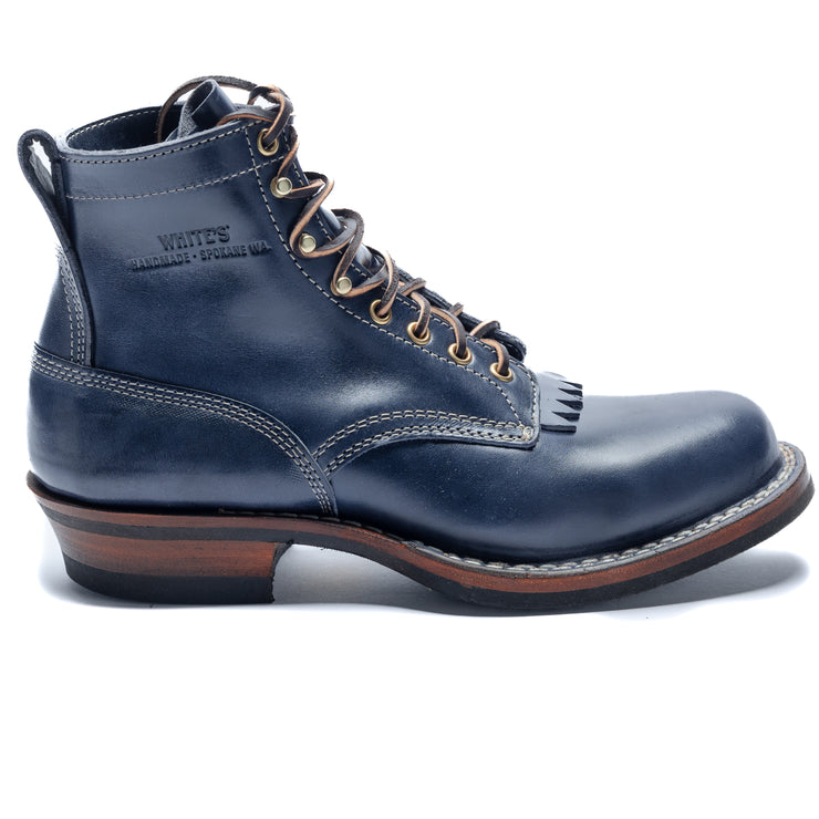 Stitchdown Cruiser - Navy Horsehide - Baker's Boots and Clothing