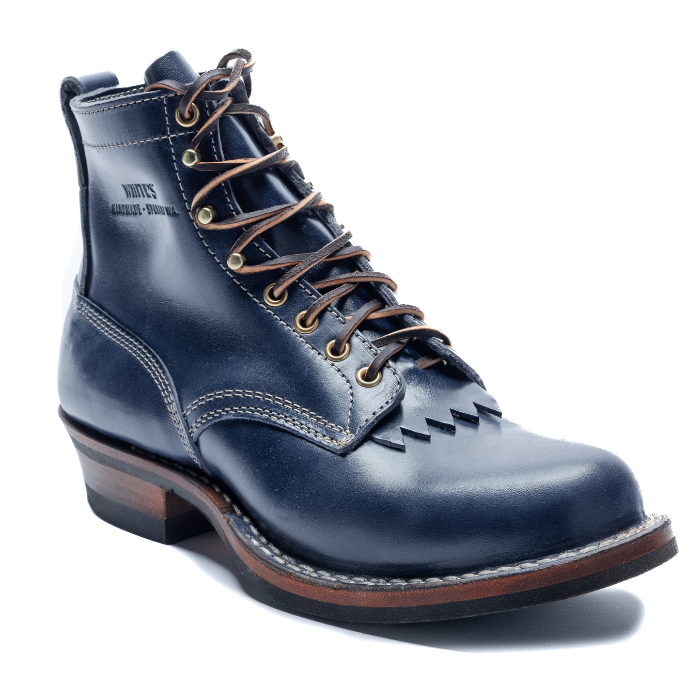 Stitchdown Cruiser - Navy Horsehide - Baker's Boots and Clothing