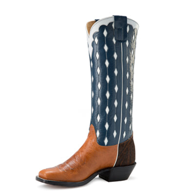 Olathe Tan Orly Navy Veal - TT5 - Baker's Boots and Clothing